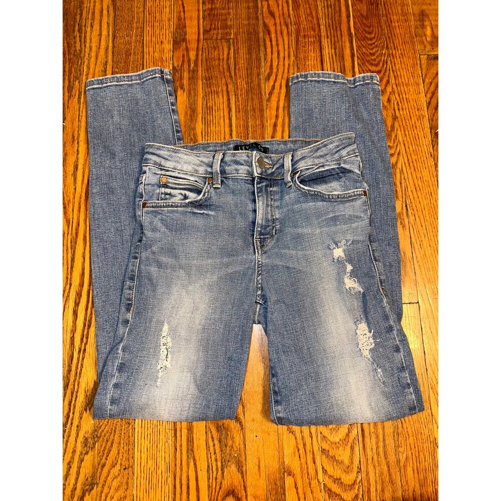 LEVEL 99 MEDIUM DENIM STRAIGHT LEG JEANS 26